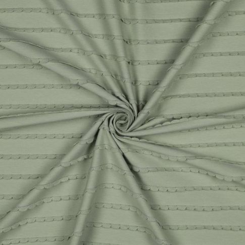 Tissu Jersey Coton à volants uni Vert sauge