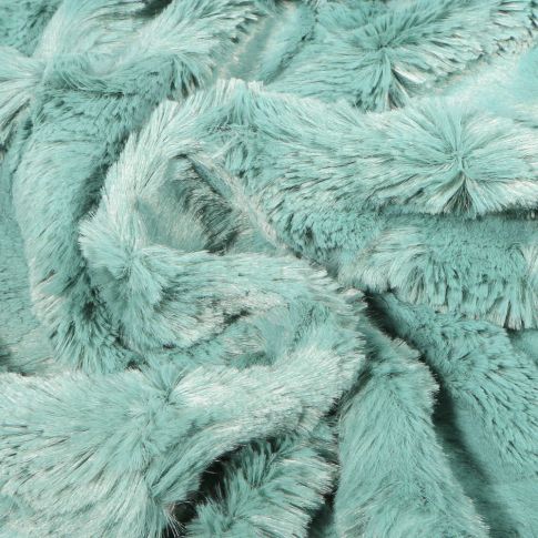 Tissu Fausse fourrure Camouflage Vert menthe
