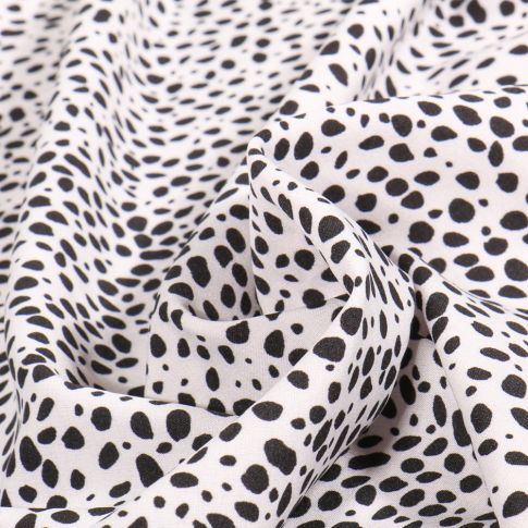 Tissu Polyester Stretch Mini Dalma sur fond Blanc