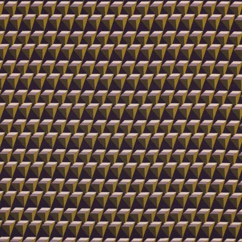 Tissu Popeline de Viscose extensible Triangles 3D sur fond Violet