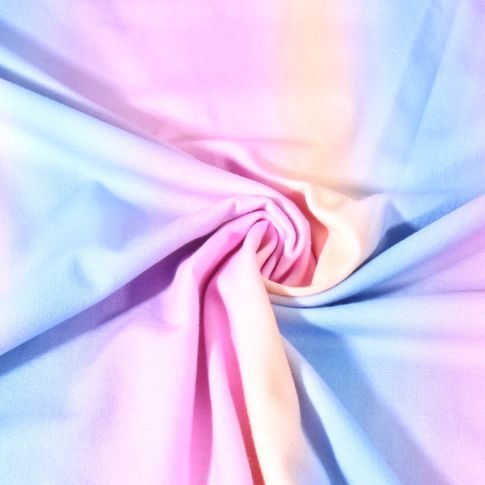 Tissu Jersey Coton Poppy tie and dye Bleu