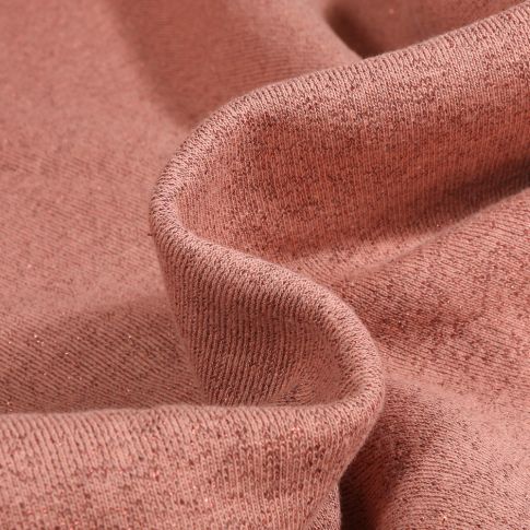 Tissu Sweat Paillettes Terracotta