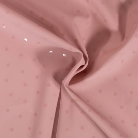 Tissu Imperméable à pois Rose