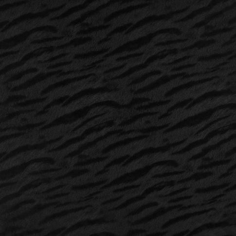 Tissu Simili cuir souple Zèbre Structuré sur fond Noir