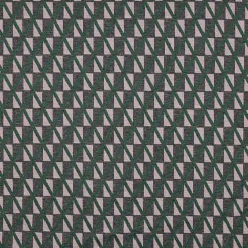 Tissu Jersey Milano Géo sur fond Gris anthracite chiné