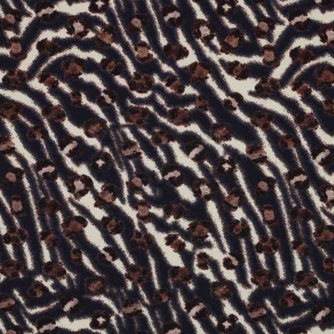 Tissu Polyester Stretch Felindra brun foncé sur fond Beige