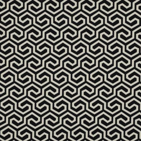 Tissu Polyester Stretch Graph sur fond Noir