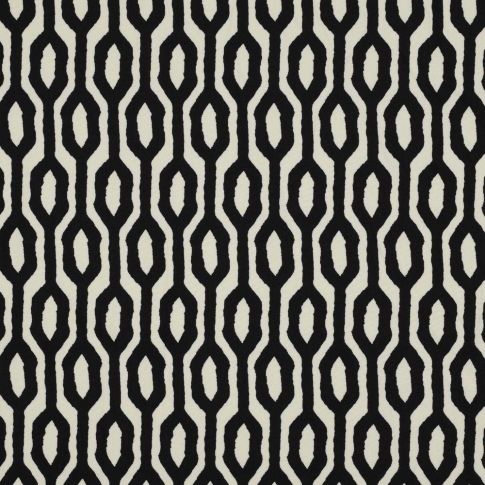 Tissu Polyester Stretch Géo sur fond Noir