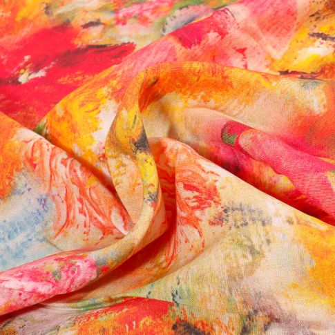 Tissu Viscose Ryma sur fond Jaune