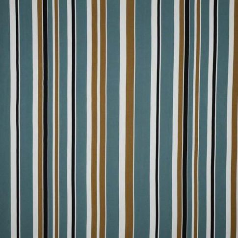 Tissu Viscose légère Rayé blanc et ocre sur fond Vert canard