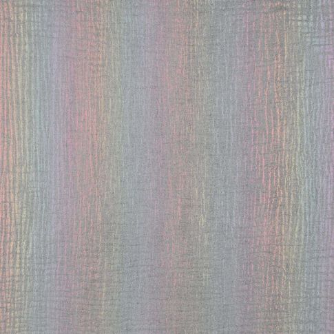 Tissu Double gaze Irisé arc-en-ciel sur fond Gris