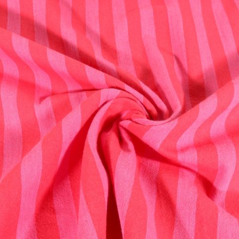 Tissu Coton rayé fil teint Rouge