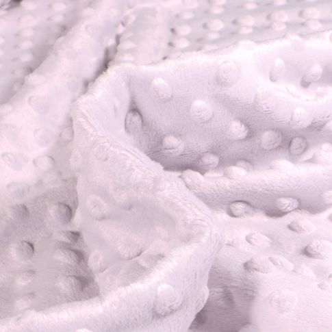 Tissu Minky Ultra doux Pois  Gris perle