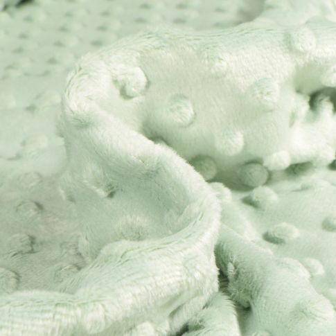 Tissu Minky Ultra doux Pois  Vert menthe clair