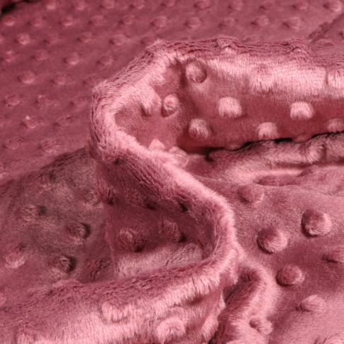 Tissu Minky Ultra doux Pois  Bois de rose