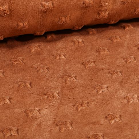 Tissu Minky Ultra doux Etoiles Camel