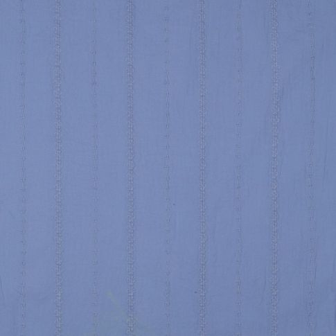 Tissus Coton broderie Linéa bleu sur fond Bleu lavande