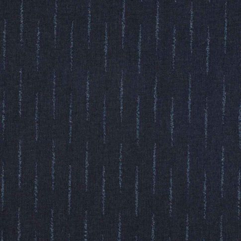Tissu Jeans Denim rayure Skaro bleu clair sur fond Bleu marine