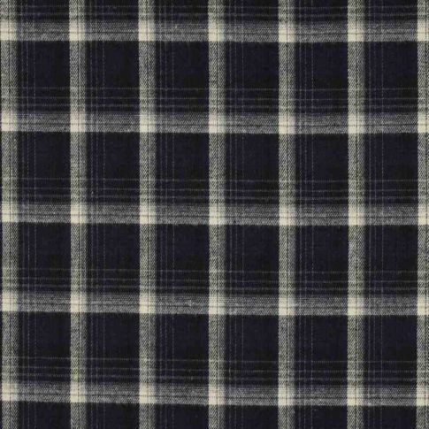 Tissu Tartan Ecossais Skye touché laine léger Noir