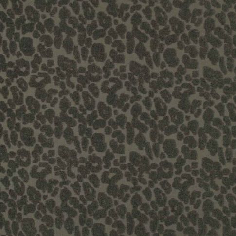 Tissu Maille  Sarena noir sur fond Vert kaki foncé