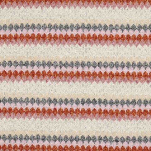 Tissu Maille Jersey rayures Mistral multicolore sur fond Beige sable