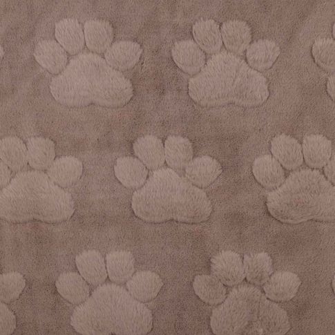 Tissu Fausse fourrure Misha patoune uni Taupe
