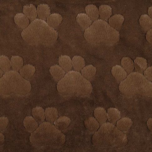 Tissu Fausse fourrure Misha patoune uni Brun chocolat