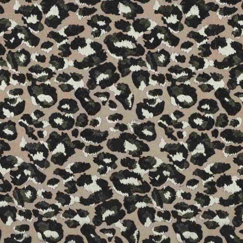 Tissu Jacquard lurex tacheté Nox noir sur fond Beige sable