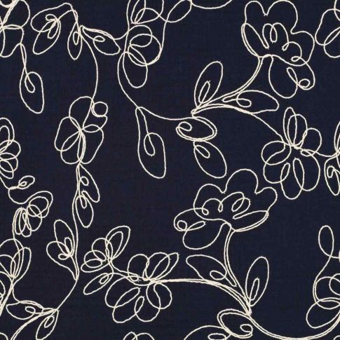 Tissu Double gaze blanc Ecloria sur fond Noir