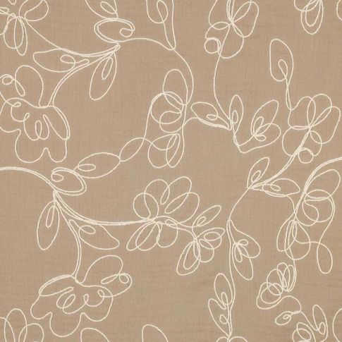 Tissu Double gaze blanc Ecloria sur fond Beige