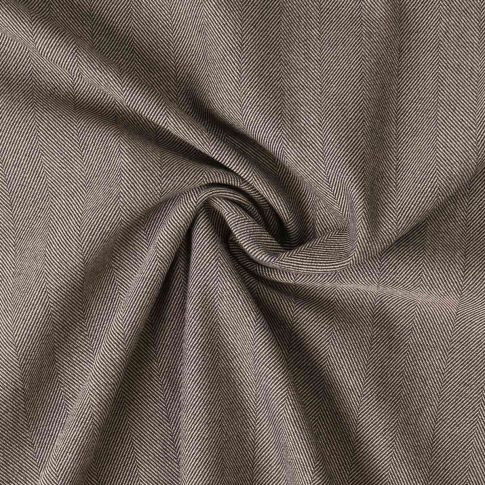 Tissu Gabardine polyviscose Erine motif chevron uni  Taupe