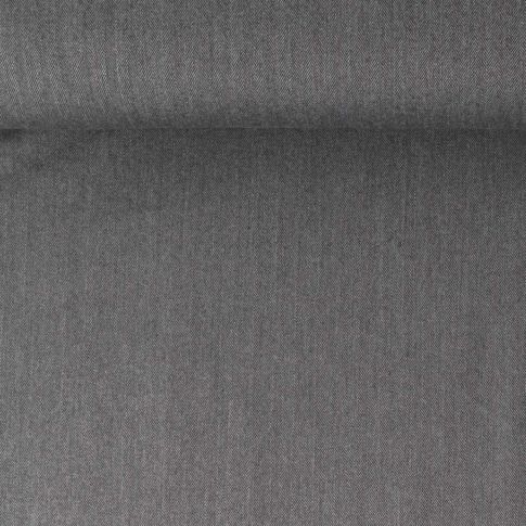 Tissu Gabardine polyviscose Ariane motif chevron uni  Gris chiné