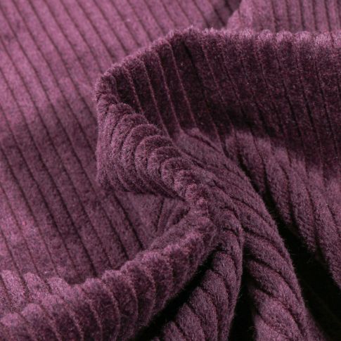 Tissu Velours Grosses côtes Violine