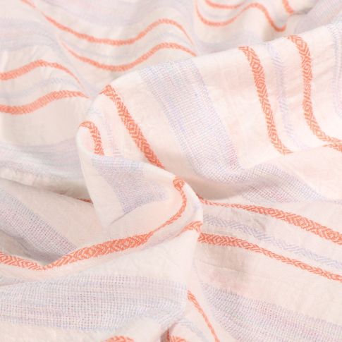 Tissu Voile de Coton lurex Nilia sur fond Blanc cassé