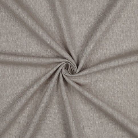 Tissu Coton Lin Chevrons Beige sur fond Taupe