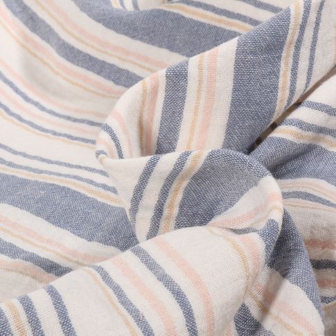 Tissu Double gaze Milie sur fond Bleu denim