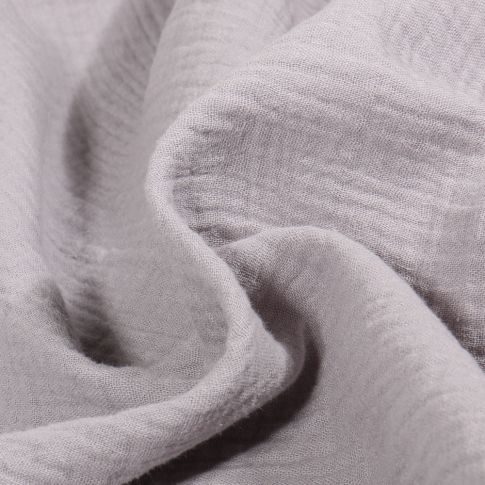 Tissu Double gaze uni Bio Gris