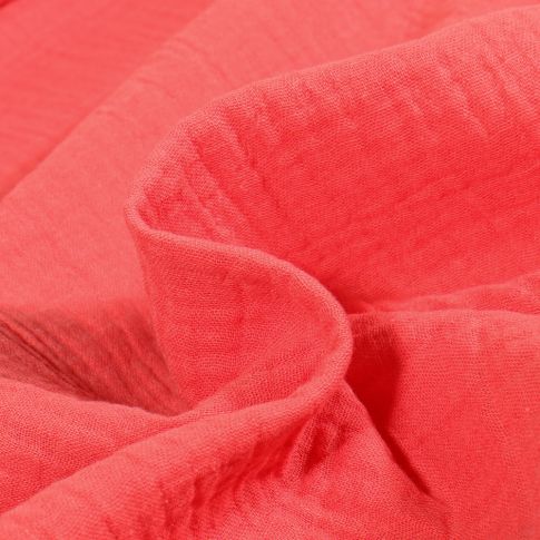 Tissu Double gaze uni Bio Corail