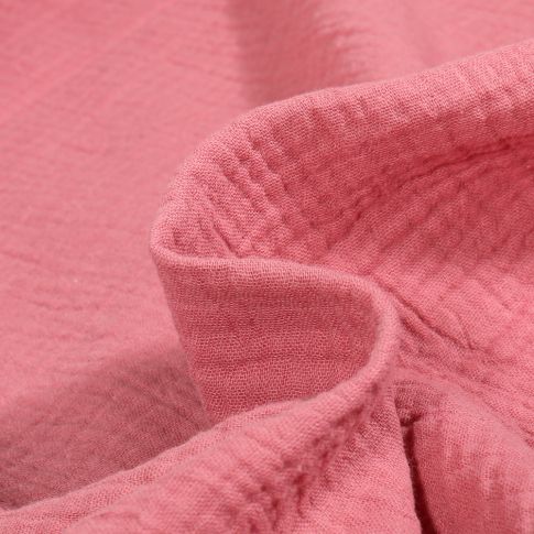 Tissu Double gaze uni Bio Rose