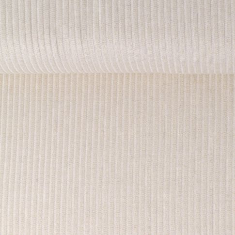 Tissu Maille côtelé pailleté Naëlle uni Ecru