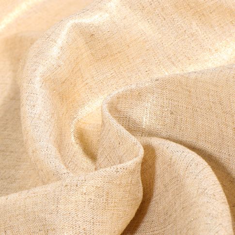 Tissu Viscose Lin uni métallisé Naturel