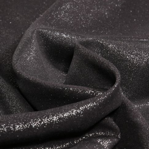 Tissu Viscose  uni métallisé Noir