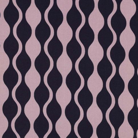 Tissu EcoVero Viscose Wavy sur fond Noir