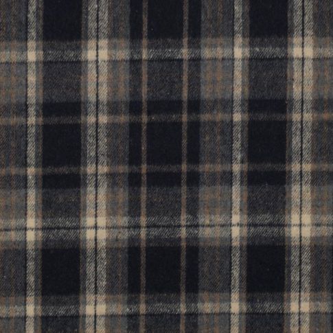 Tissu Tartan Ecossais brossé Zenda sur fond Noir