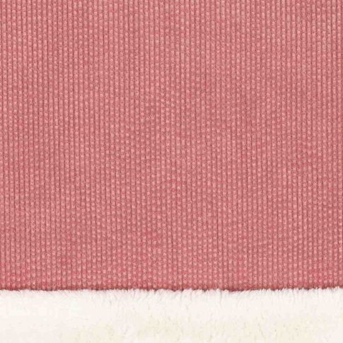 Tissu Velours Côtelé envers Doudou Cosy uni Rose poudré