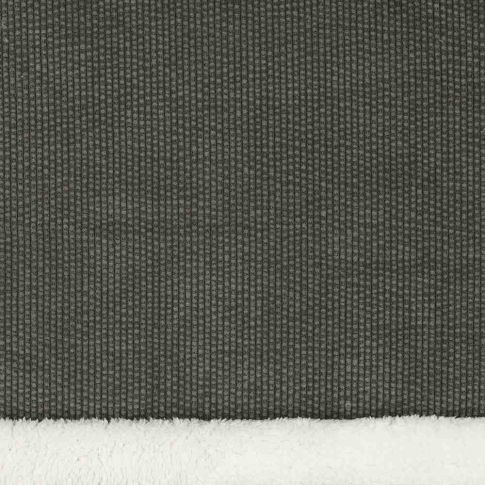 Tissu Velours Côtelé envers Doudou Cosy uni Vert kaki foncé