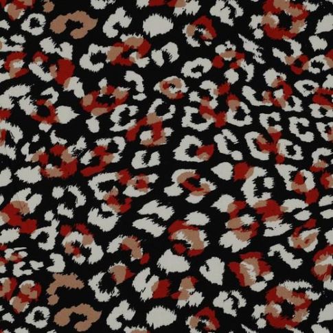 Tissu Viscose Léopard Lio sur fond Noir