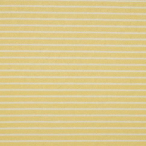 Tissu Jersey Velours Eponge Rayé sur fond Jaune