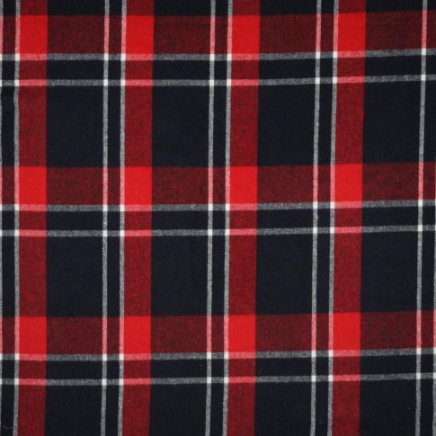 Tissu Tartan Ecossais brossé Georgie sur fond Bleu marine