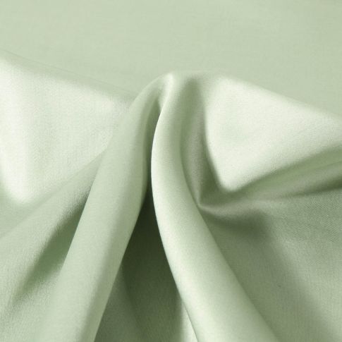 Tissu Satin de Coton uni Vert amande